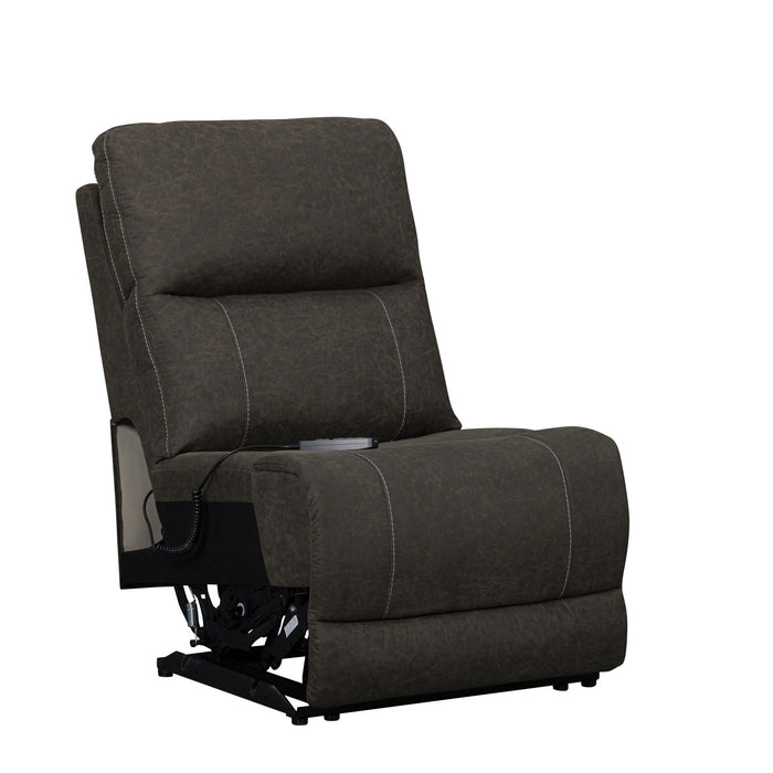 Gaia - Armless Recliner With Power Headrest, Footrest, Massage, Heat - Sable New Classic