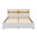 Sacha - Bed With LED And Bookcase Headboard, Built In Siderail Storage Global Furniture USA