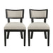 Farmhouse Style Fabric Upholstered Side Dining Chair Set Noble House