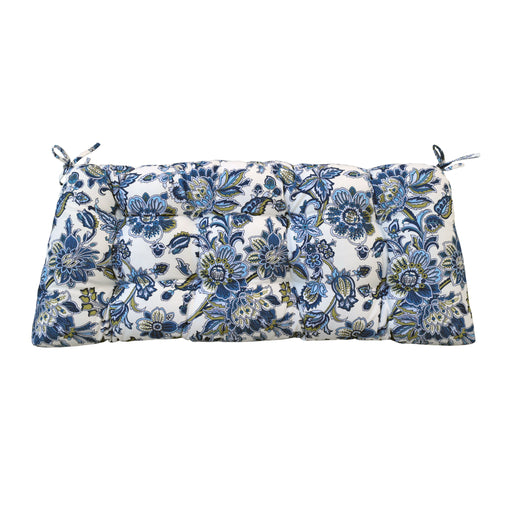 Outdoor Bench Cushions With Secure Tie Down Straps - Blue / Multi Daily Nest