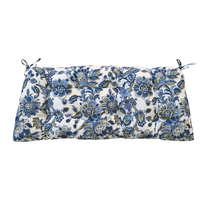 Outdoor Bench Cushions With Secure Tie Down Straps - Blue / Multi Daily Nest