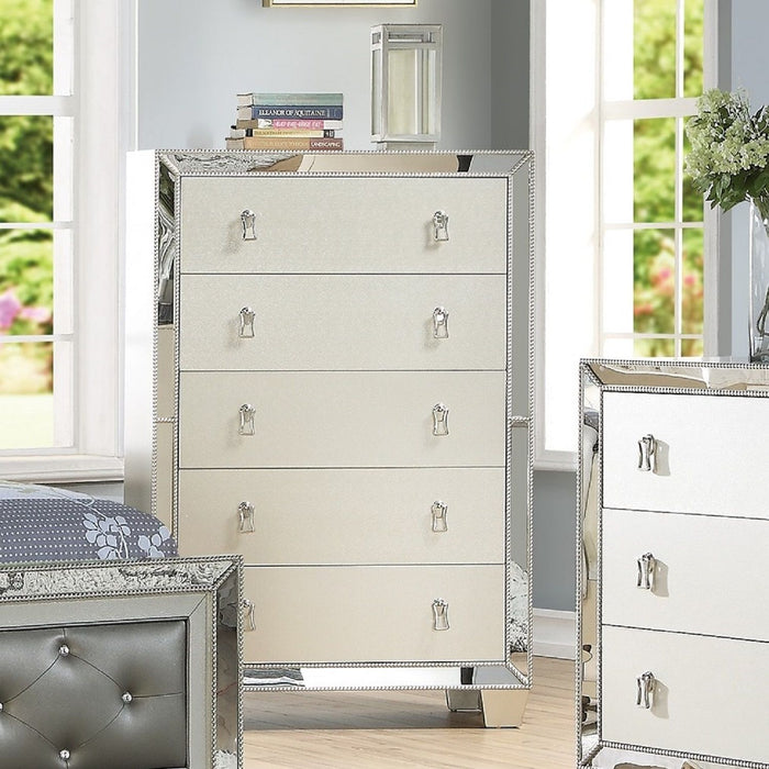 5 Drawer Chest Bedroom Furniture - Silver Home Essentials