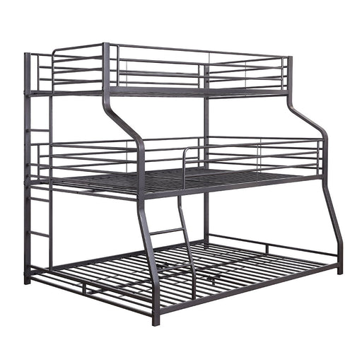 Caius II - Twin Over Full/Queen Bunk Bed - Gunmetal ACME