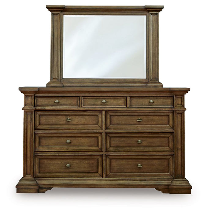 Frantanna - 3 Pc. - Queen Panel Bed, Dresser And Mirror - Brown Signature Design by Ashley®