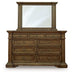 Frantanna - 3 Pc. - Queen Panel Bed, Dresser And Mirror - Brown Signature Design by Ashley®