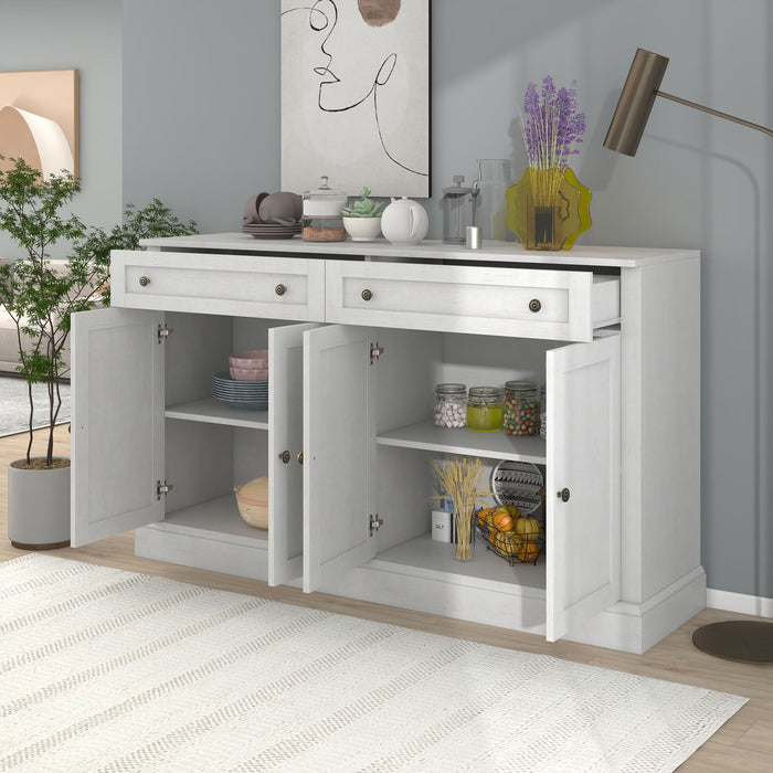 Kitchen Sideboard Storage Buffet Cabinet With 2 Drawers & 4 Doors Adjustable Shelves For Dining Room, Living Room