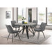 Vellux - 5 Piece Round Dining Table Set With Concrete Top Upholstered Chairs - Gunmetal Furniture Max