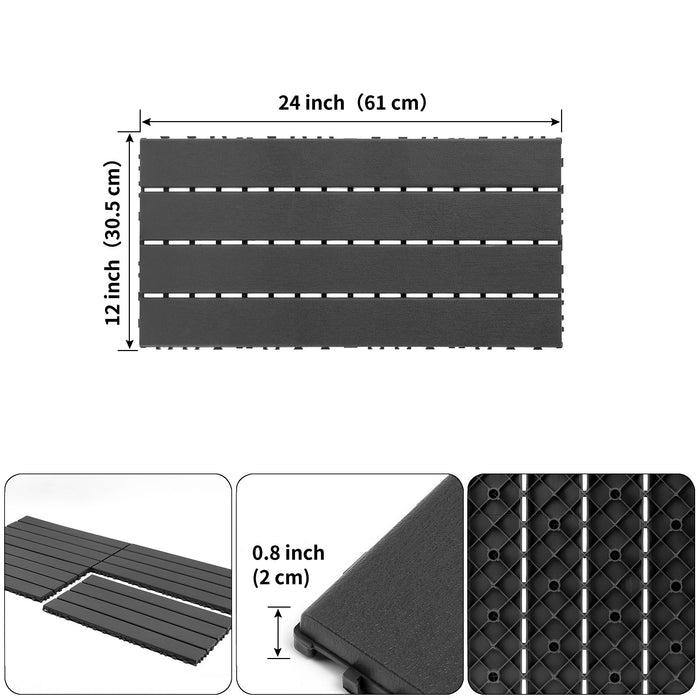 22 Piece Interlocking Outdoor Deck Tiles Daily Nest