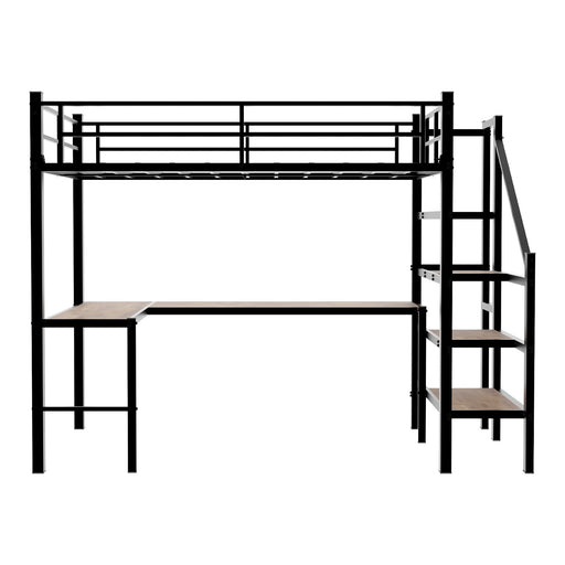 Loft Bed With L-Shaped Desk, Large Storage Space Home Essentials