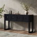 Geometric Carved Console Table With 3 Soft Close Drawers Noble House