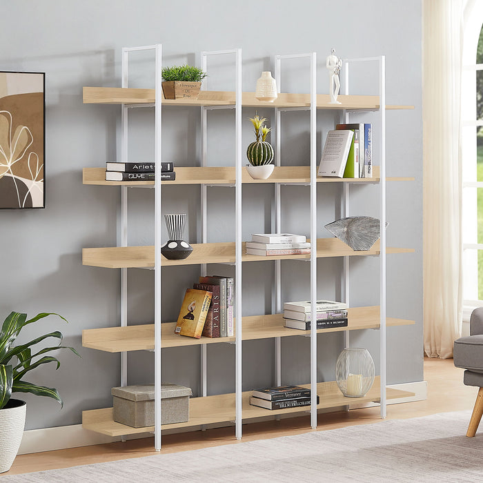 Vintage Industrial 5 Tier Bookcase Hearth and Haven