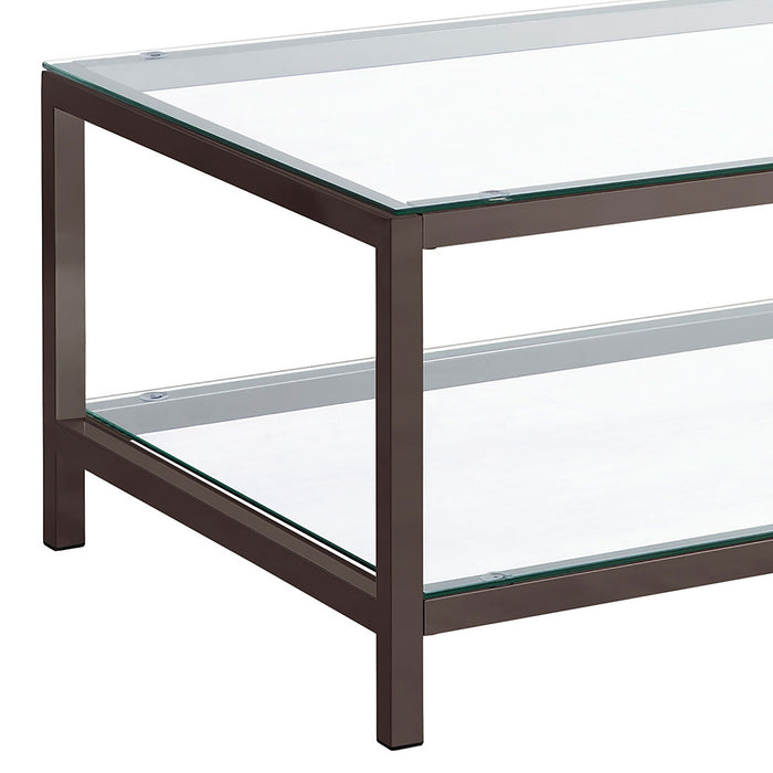Natasha - 1 Shelf Coffee Table - Nickel Furniture Max