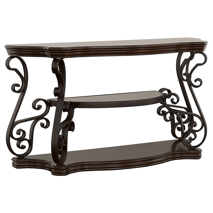 Gretta - Merlot 2 Shelf Sofa Console Table - Brown Furniture Max