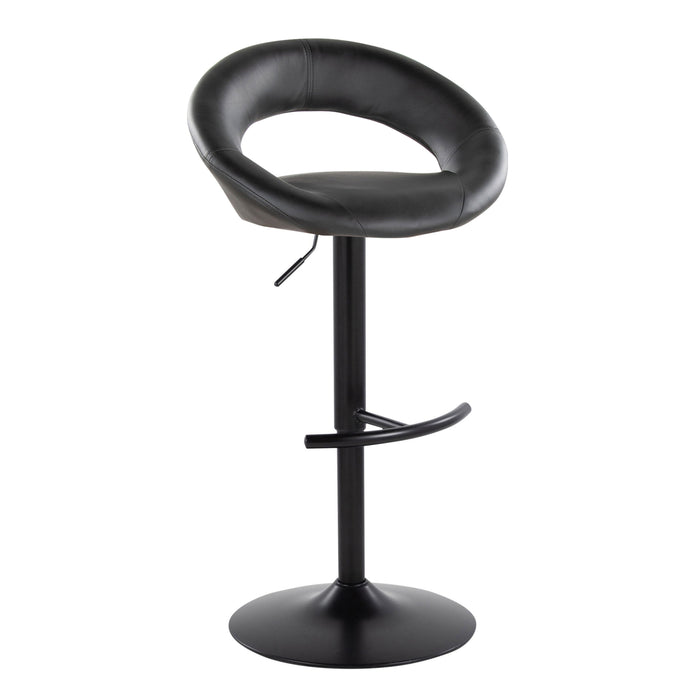 Posh - Contemporary Adjustable Barstool With Swivel & Rounded T Footrest (Set of 2)