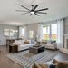 72" Large Design Ceiling Fan With Smart Remote Control, 6 Wind Speed DC Motor For Living Room - Black Daily Nest