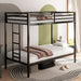 Adam - Twin Over Twin Bunk Bed - Black House & Home Furniture
