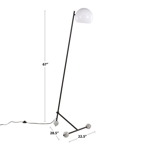 Eileen - Contemporary Floor Lamp - Nickel / White Lumi Source