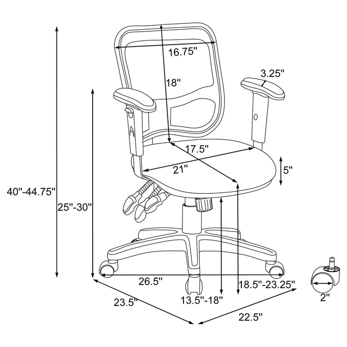 Swivel Office Chair Armrests Ergonomic Design, Adjustable Height And Tilt - Black Furniture Max