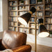 Axis - Floor Lamp With 4 Way Switch Double Spots With Base - Black / Gold Ashcroft Furniture