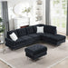 L-Shaped Sectional Sofa With Chaise And Storage Ottoman, Includes 2 Pillows Home Essentials