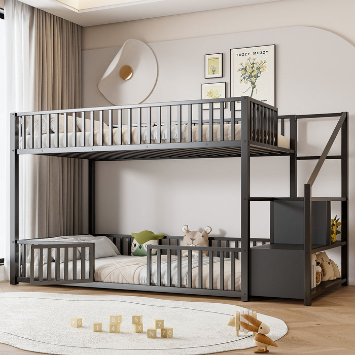Bunk Bed With Storage Ladder, Compact Design Dreamland