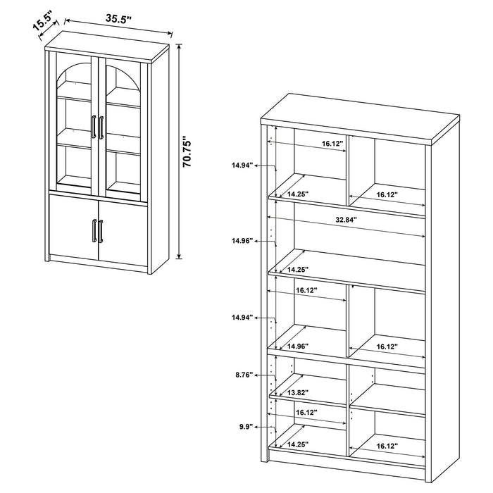 Shayne - 4 Door Display Cabinet With LED Lighting - Black Furniture Max