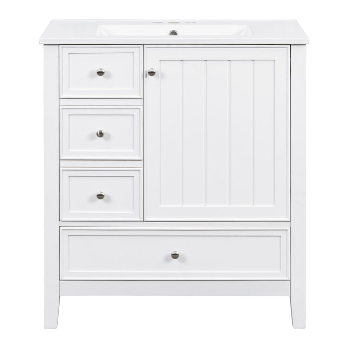 Modern Bathroom Vanity With Sink, 1 Cabinet & 3 Drawers Hearth and Haven