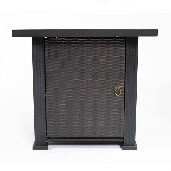 Square Fire Pit Table - Brown Patioseek