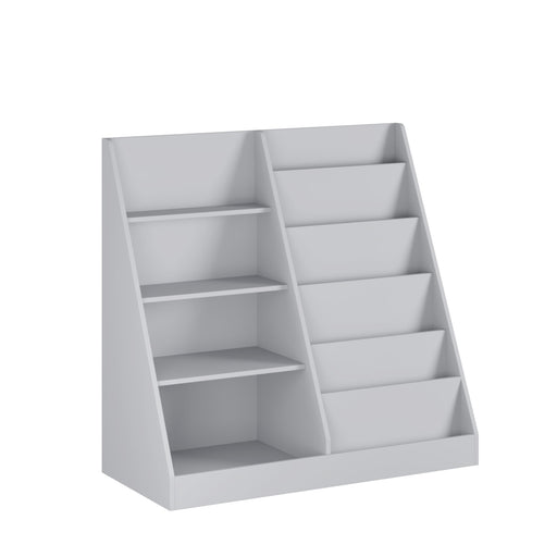 Bookshelf And Toy Storage Organizer, 4 Tier Bookcase With Display Stand For Playroom Home Essentials
