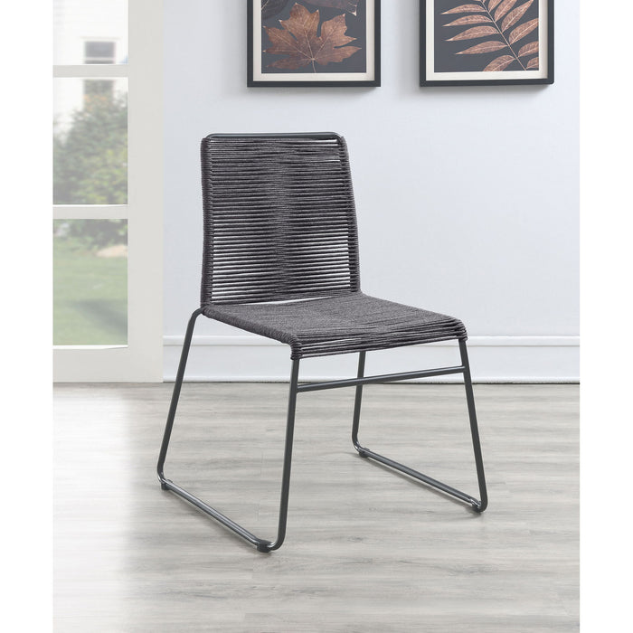 Jerome - Stackable Side Chair (Set of 2) - Charcoal Furniture Max