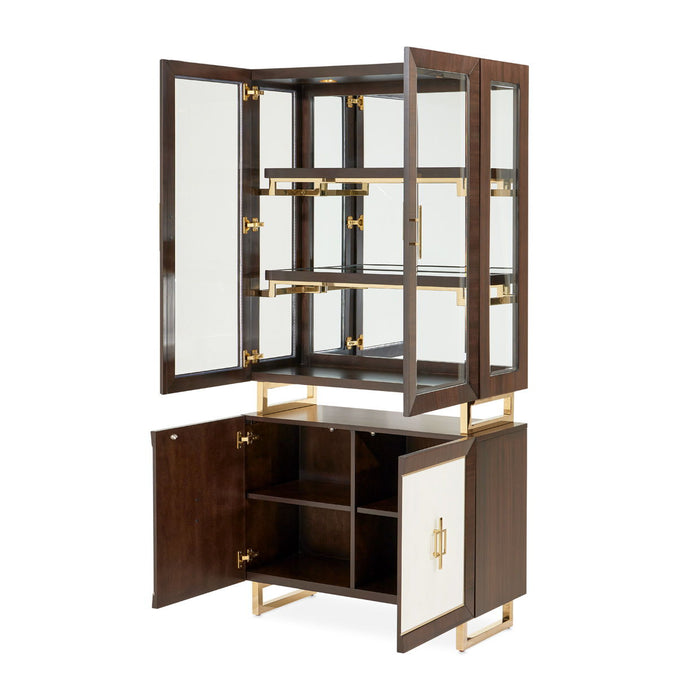 Belmont Place - Display Cabinet - White / Dark Brown
