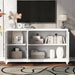 TV Stand For TVs Up To 65", Modern Entertainment Center Media Console Cabinet With 2 Spacious Storage Space, Solid Wood Legs For Living Room Hearth and Haven