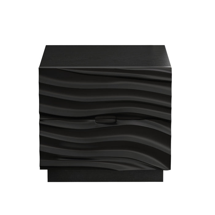 Nightstands, Bedside Table With 2 Drawers (Set of 2) - Black Home Essentials