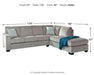 Altari - Right Arm Facing Corner Chaise With Sleeper 2 Pc Sectional - Alloy Signature Design by Ashley®