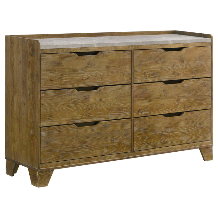 Packard - 6 Drawer Dresser - Oak Furniture Max