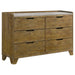 Packard - 6 Drawer Dresser - Oak Furniture Max