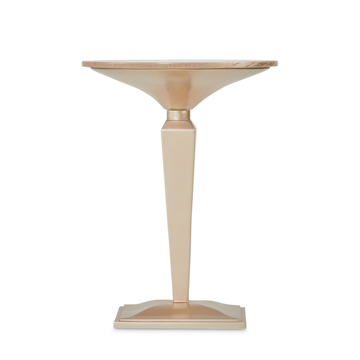 Malibu Crest - Round Pedestal Tea Table - Chardonnay