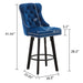 Swivel Bar Stools With Button Tufted Design And Rivet Trim Home Essentials