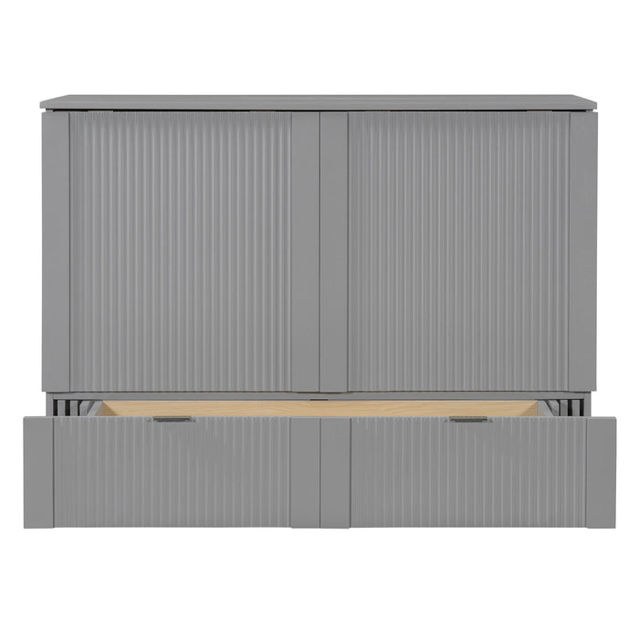 Murphy Bed With Drawer And A Set Of Sockets & USB Ports, Pulley Structure Design