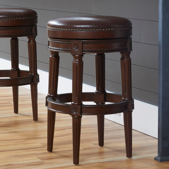 Rustic Elegance Backless Swivel Stool Home Essentials