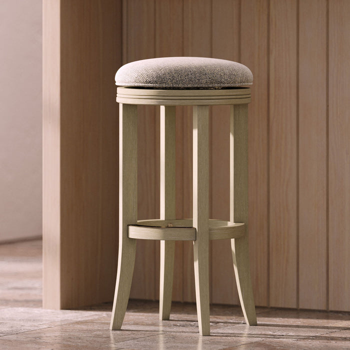 Backless Swivel Stool With Upholstered Seat Home Essentials
