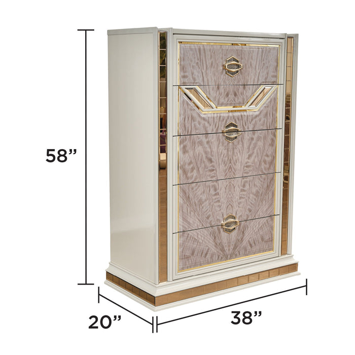 Omari - 5 Drawer Chest - Beige Matrix Furniture Group