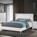 Modern Bed With LED Lights, Charging Port, Tufted Headboard Home Essentials