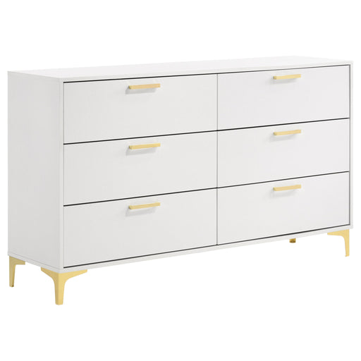 Karena - Rectangular 6 Drawer Dresser - White Furniture Max