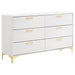 Karena - Rectangular 6 Drawer Dresser - White Furniture Max