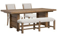 Plum Creek - 4 Piece Extendable Trestle Dining Table Set Magnussen Furniture