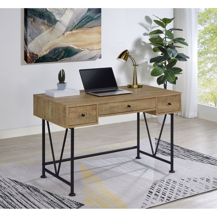 Vellun - 3 Drawer Writing Desk - Mango Color Furniture Max