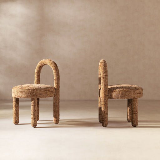 Penny - Round Arched Upholstered Dining Side Chair (Set of 2) - Golden Rust Orange Jennifer Taylor Home