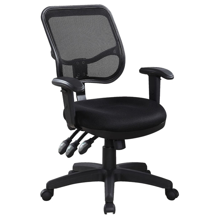 Swivel Office Chair Armrests Ergonomic Design, Adjustable Height And Tilt - Black Furniture Max