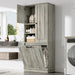 Modern Tall Storage Cabinet With Adjustable Shelves, Flip-Out Basket & Enclosed Doors Hearth and Haven